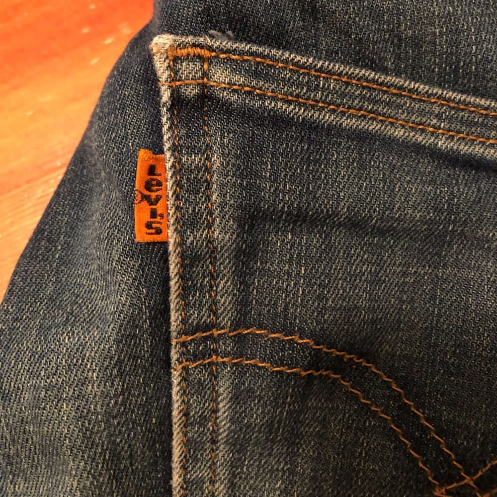 Rare Vintage Orange Tab 1970s Bell Bottom Levis